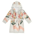 thumbnail image 1 of FORMRS Niños Bathrobe Unisex Hooded Robe Soft Plush Pajamas Sleepwear, Size 7-9T, Yellow Cute Flower, 1 of 7