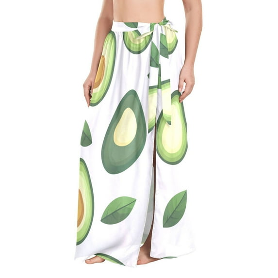 FORMRS Womens Beach Sarong Semi-Sheer Bikini Wrap Skirt Swimsuit Cover-ups, Avocado