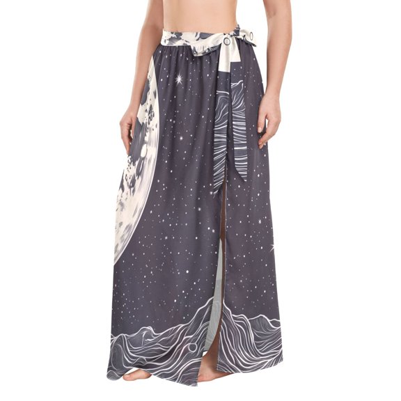 FORMRS Womens Beach Sarong Semi-Sheer Bikini Wrap Skirt Swimsuit Cover-ups, Beige Moon