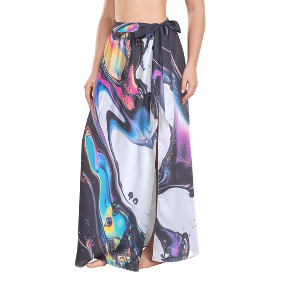 FORMRS Womens Beach Sarong Semi-Sheer Bikini Wrap Skirt Swimsuit Cover-ups, Black