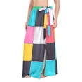 thumbnail image 1 of FORMRS Womens Long Sarong Beach Wrap Semi-Sheer Bikini Skirt Bathing Swimsuit Cover Up, Blue Checkered Pattern, 1 of 7