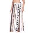 thumbnail image 1 of FORMRS Womens Long Sarong Beach Wrap Semi-Sheer Bikini Skirt Bathing Swimsuit Cover Up, Brown Abstract Stripes, 1 of 7