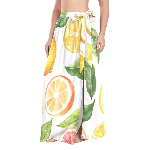 FORMRS Womens Beach Sarong Semi-Sheer Bikini Wrap Skirt Swimsuit Cover-ups, Candy Lemon
