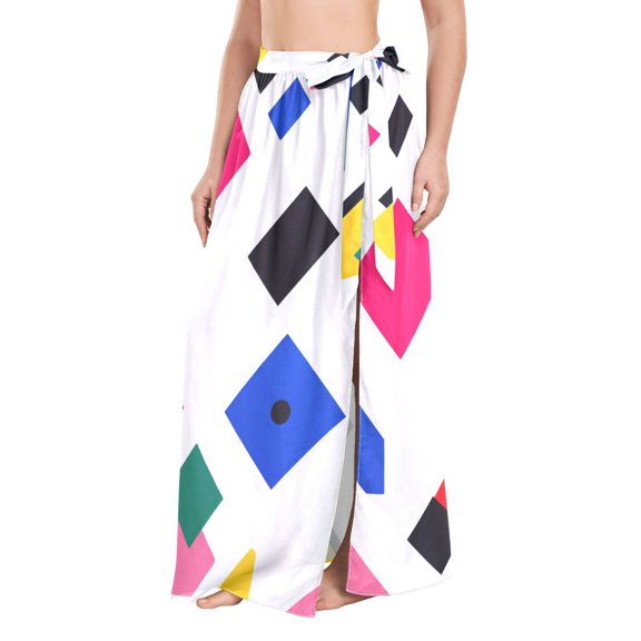 FORMRS Womens Beach Sarong Semi-Sheer Bikini Wrap Skirt Swimsuit Cover-ups, Cartoon Graphic