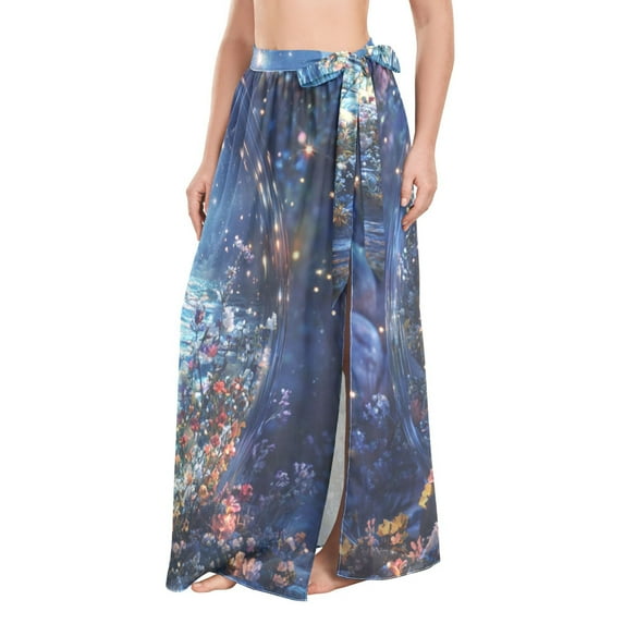 FORMRS Womens Beach Sarong Semi-Sheer Bikini Wrap Skirt Swimsuit Cover-ups, Crystal Moon