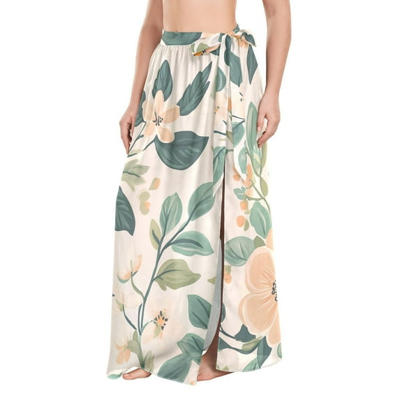 FORMRS Womens Beach Sarong Semi-Sheer Bikini Wrap Skirt Swimsuit Cover-ups, Floral Design
