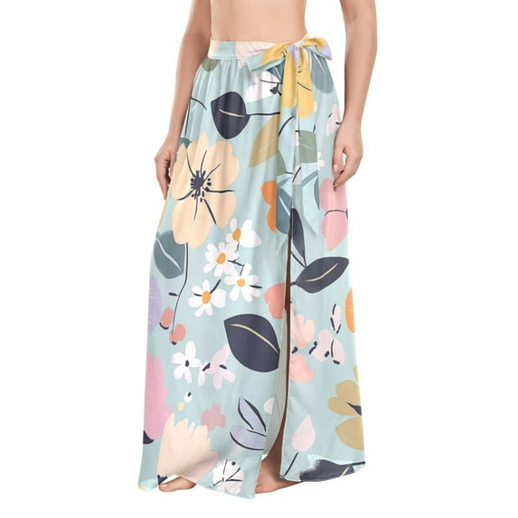 FORMRS Womens Beach Sarong Semi-Sheer Bikini Wrap Skirt Swimsuit Cover-ups, Floral Pattern