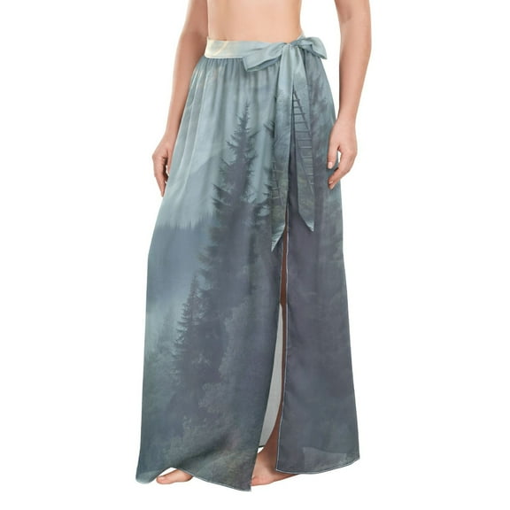 FORMRS Womens Beach Sarong Semi-Sheer Bikini Wrap Skirt Swimsuit Cover-ups, Forest House