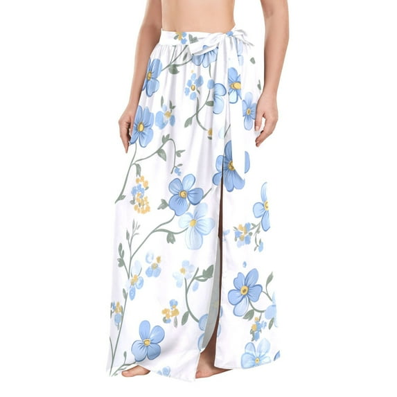FORMRS Womens Beach Sarong Semi-Sheer Bikini Wrap Skirt Swimsuit Cover-ups, Forget Me Not