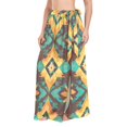 thumbnail image 1 of FORMRS Womens Long Sarong Beach Wrap Semi-Sheer Bikini Skirt Bathing Swimsuit Cover Up, Geometric Patterns, 1 of 7