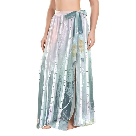 FORMRS Womens Beach Sarong Semi-Sheer Bikini Wrap Skirt Swimsuit Cover-ups, Green Deer