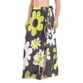 thumbnail image 1 of FORMRS Womens Long Sarong Beach Wrap Semi-Sheer Bikini Skirt Bathing Swimsuit Cover Up, Green Flower Pattern, 1 of 7