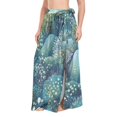 thumbnail image 1 of FORMRS Womens Long Sarong Beach Wrap Semi-Sheer Bikini Skirt Bathing Swimsuit Cover Up, Green Forest Pattern, 1 of 7