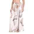 thumbnail image 1 of FORMRS Womens Beach Sarong Semi-Sheer Bikini Wrap Skirt Swimsuit Cover-ups, Green Watercolor Seashells, 1 of 7