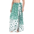 thumbnail image 1 of FORMRS Womens Beach Sarong Semi-Sheer Bikini Wrap Skirt Swimsuit Cover-ups, Green and White Pattern, 1 of 7