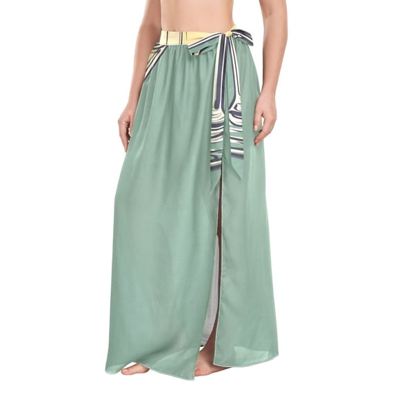 FORMRS Womens Beach Sarong Semi-Sheer Bikini Wrap Skirt Swimsuit Cover-ups, Lemon Glass