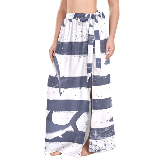 FORMRS Womens Beach Sarong Semi-Sheer Bikini Wrap Skirt Swimsuit Cover-ups, Light Sharks