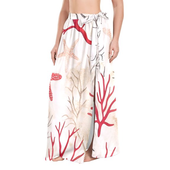 FORMRS Womens Beach Sarong Semi-Sheer Bikini Wrap Skirt Swimsuit Cover-ups, Light Starfish