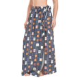 thumbnail image 1 of FORMRS Womens Long Sarong Beach Wrap Semi-Sheer Bikini Skirt Bathing Swimsuit Cover Up, Orange Checkered Pattern, 1 of 7