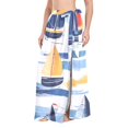 thumbnail image 1 of FORMRS Womens Beach Sarong Semi-Sheer Bikini Wrap Skirt Swimsuit Cover-ups, Orange Hand Drawn Sailboats, 1 of 7