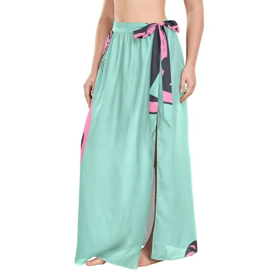 FORMRS Womens Beach Sarong Semi-Sheer Bikini Wrap Skirt Swimsuit Cover-ups, Pink Cheetah