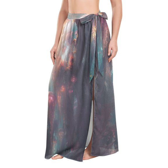 FORMRS Womens Beach Sarong Semi-Sheer Bikini Wrap Skirt Swimsuit Cover-ups, Psychedelic Forest