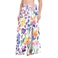 thumbnail image 1 of FORMRS Womens Long Sarong Beach Wrap Semi-Sheer Bikini Skirt Bathing Swimsuit Cover Up, Purple Wildflower Pattern, 1 of 7