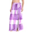 thumbnail image 1 of FORMRS Womens Beach Sarong Semi-Sheer Bikini Wrap Skirt Swimsuit Cover-ups, Purple and White Pattern, 1 of 7
