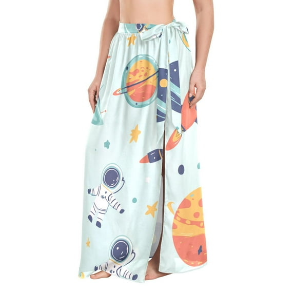 FORMRS Womens Beach Sarong Semi-Sheer Bikini Wrap Skirt Swimsuit Cover-ups, Space Patterns
