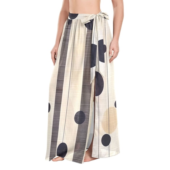 FORMRS Womens Beach Sarong Semi-Sheer Bikini Wrap Skirt Swimsuit Cover-ups, Stripes Pattern