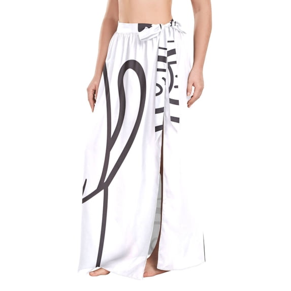 FORMRS Womens Beach Sarong Semi-Sheer Bikini Wrap Skirt Swimsuit Cover-ups, White Chubby Cat