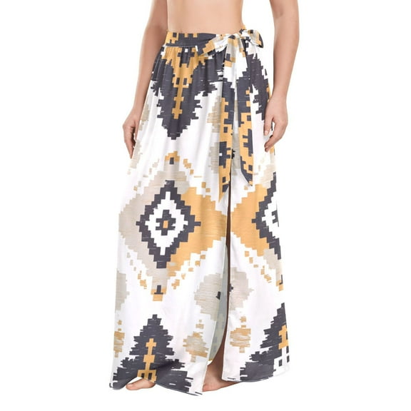 FORMRS Womens Beach Sarong Semi-Sheer Bikini Wrap Skirt Swimsuit Cover-ups, White and Black