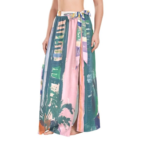 FORMRS Womens Beach Sarong Semi-Sheer Bikini Wrap Skirt Swimsuit Cover-ups, Window Scene