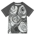 thumbnail image 1 of FORMRS Boys Rash Guard Short Sleeves Swim Shirt Quick Dry UPF 50+ Sun Protection, Sizes 3-12T, Black Roses, 1 of 6