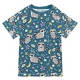 thumbnail image 1 of FORMRS Boys Rash Guard Short Sleeves Swim Shirt Quick Dry UPF 50+ Sun Protection, Sizes 3-12T, Blue Raccoon Star Pattern, 1 of 6