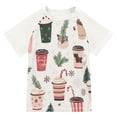 thumbnail image 1 of FORMRS Boys Rash Guard Short Sleeves Swim Shirt Quick Dry UPF 50+ Sun Protection, Sizes 3-12T, Christmas Cups, 1 of 6