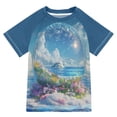 thumbnail image 1 of FORMRS Boys Rash Guard Short Sleeves Swim Shirt Quick Dry UPF 50+ Sun Protection, Sizes 3-12T, Crystal Ocean, 1 of 6