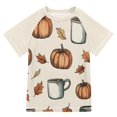 thumbnail image 1 of FORMRS Boys Rash Guard Short Sleeves Swim Shirt Quick Dry UPF 50+ Sun Protection, Sizes 3-12T, Fall Leaves, 1 of 6