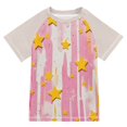 thumbnail image 1 of FORMRS Boys Rash Guard Short Sleeves Swim Shirt Quick Dry UPF 50+ Sun Protection, Sizes 3-12T, Flat Yellow Stars, 1 of 6