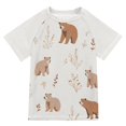 thumbnail image 1 of FORMRS Boys Rash Guard Short Sleeves Swim Shirt Quick Dry UPF 50+ Sun Protection, Sizes 3-12T, Gray Bears, 1 of 6