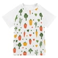 thumbnail image 1 of FORMRS Boys Rash Guard Short Sleeves Swim Shirt Quick Dry UPF 50+ Sun Protection, Sizes 3-12T, Green Cute Vegetables, 1 of 6