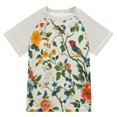 thumbnail image 1 of FORMRS Boys Rash Guard Short Sleeves Swim Shirt Quick Dry UPF 50+ Sun Protection, Sizes 3-12T, Green Floral Pattern, 1 of 6