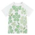 thumbnail image 1 of FORMRS Boys Rash Guard Short Sleeves Swim Shirt Quick Dry UPF 50+ Sun Protection, Sizes 3-12T, Green Floral, 1 of 6