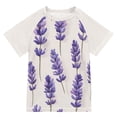 thumbnail image 1 of FORMRS Boys Rash Guard Short Sleeves Swim Shirt Quick Dry UPF 50+ Sun Protection, Sizes 3-12T, Lavender Pattern, 1 of 6