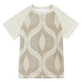 thumbnail image 1 of FORMRS Boys Rash Guard Short Sleeves Swim Shirt Quick Dry UPF 50+ Sun Protection, Sizes 3-12T, Light Brown Pattern, 1 of 6