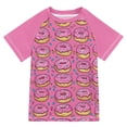 thumbnail image 1 of FORMRS Boys Rash Guard Short Sleeves Swim Shirt Quick Dry UPF 50+ Sun Protection, Sizes 3-12T, Pink Doughnuts, 1 of 6