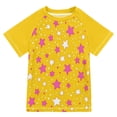 thumbnail image 1 of FORMRS Boys Rash Guard Short Sleeves Swim Shirt Quick Dry UPF 50+ Sun Protection, Sizes 3-12T, Pink Stars, 1 of 6