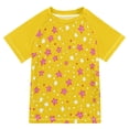 thumbnail image 1 of FORMRS Boys Rash Guard Short Sleeves Swim Shirt Quick Dry UPF 50+ Sun Protection, Sizes 3-12T, Pink White Stars, 1 of 6