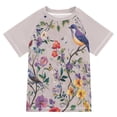 thumbnail image 1 of FORMRS Boys Rash Guard Short Sleeves Swim Shirt Quick Dry UPF 50+ Sun Protection, Sizes 3-12T, Purple Floral Pattern, 1 of 6