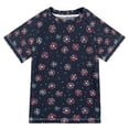 thumbnail image 1 of FORMRS Boys Rash Guard Short Sleeves Swim Shirt Quick Dry UPF 50+ Sun Protection, Sizes 3-12T, Red Fireworks Pattern, 1 of 6